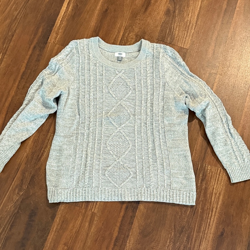 Old Navy Women's Cable Knit Sweater - Soft Gray